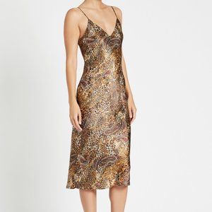 L'AGENCE JODIE V NECK SLIP DRESS - VALENCIA